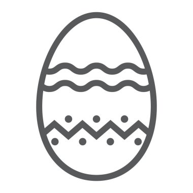 Paskalya Yumurtası çizgisi simgesi, Paskalya ve tatil, dekorasyon yumurta tabelası, vektör grafikleri, beyaz arka planda doğrusal desen, 10 puan..