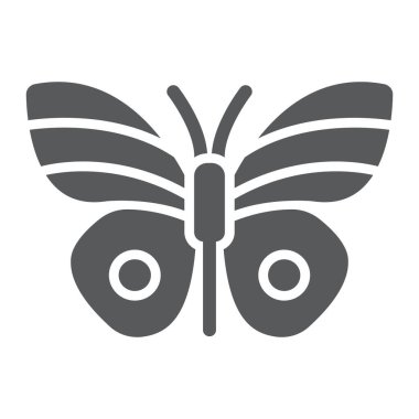 Kelebek sembolü, paskalya ve yaz, böcek işareti, vektör grafikleri, beyaz arka planda katı bir desen,.