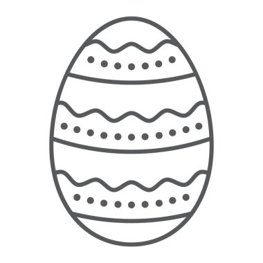 Paskalya Yumurtası İnce çizgi simgesi, Paskalya ve bayram, dekorasyon yumurta tabelası, vektör grafikleri, beyaz arka planda doğrusal desen, 10 pound..