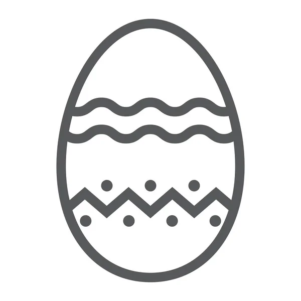 Icono de la línea de huevo de Pascua, Pascua y vacaciones, signo de huevo de decoración, gráficos vectoriales, un patrón lineal sobre un fondo blanco, eps 10 . — Vector de stock