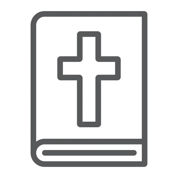 Icône de ligne de la Sainte Bible, religion et prière, signe du livre saint, graphiques vectoriels, un motif linéaire sur un fond blanc, eps 10 . — Image vectorielle