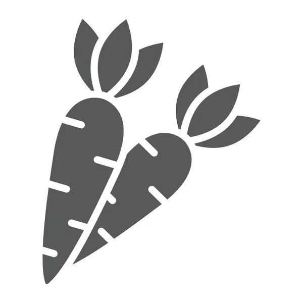 Icono de glifo de zanahoria, Pascua y verdura, signo de raíz, gráficos vectoriales, un patrón sólido sobre un fondo blanco, eps 10 . — Vector de stock