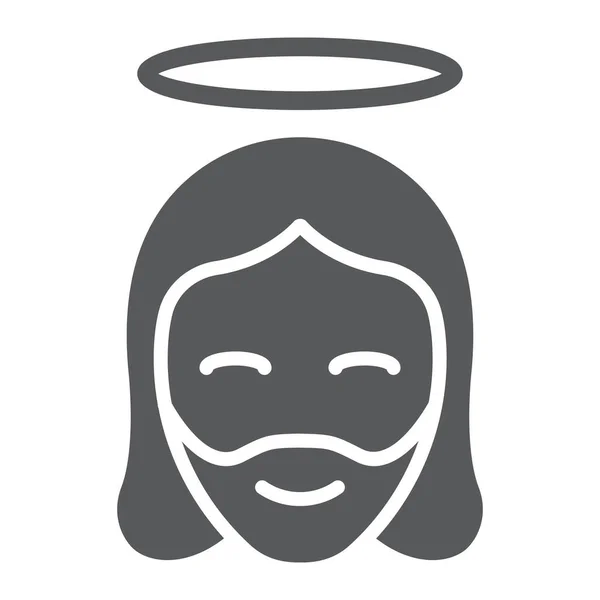 Jesus christ man glyph icon, religion and prayer, Jesus sign, vector graphics, a solid pattern on a white background, eps 10. — 스톡 벡터