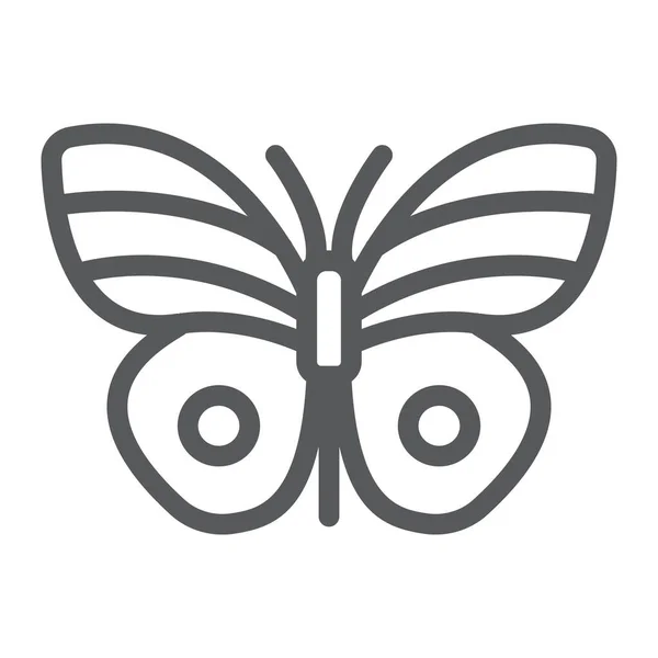 Знак линии бабочки, Пасха и лето, знак насекомых, векторная графика, линейный узор на белом фоне, eps 10 . — стоковый вектор