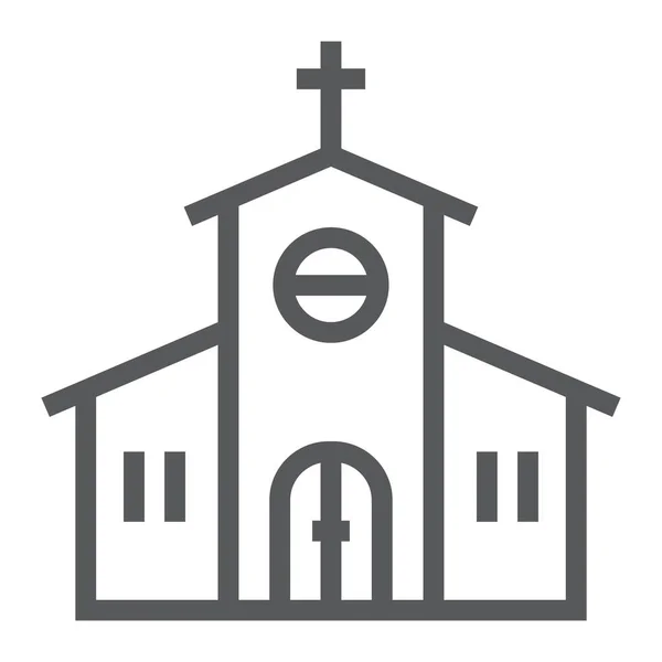 Икона церковной линии, религия и молитва, знак религиозного строительства, векторная графика, линейный узор на белом фоне, eps 10 . — стоковый вектор