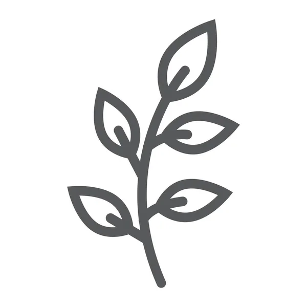 Icono de ramal, Pascua y verano, signo de planta, gráficos vectoriales, un patrón lineal sobre un fondo blanco, eps 10 . — Vector de stock