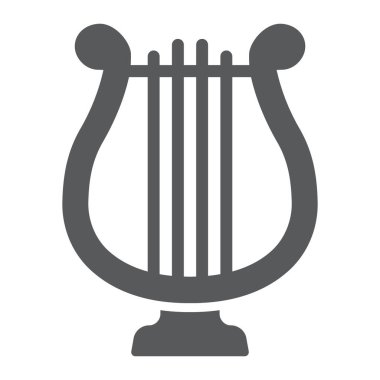 Harp sembolü, Aziz Patrick Günü ve Müzik, Lir işareti, vektör grafikleri, beyaz arkaplanda sağlam bir desen,.