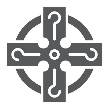 Kelt haç sembolü, Aziz Patrick günü ve bayramı, Kelt süsü işareti, vektör grafikleri, beyaz arka planda sağlam bir desen, 10 puan..