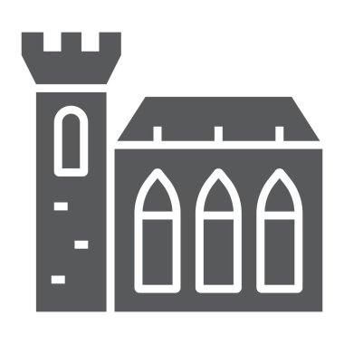 Dublin Kalesi sembolü, Aziz Patrick Günü ve Tatil, İrlanda Kalesi işareti, vektör grafikleri, beyaz arka planda sağlam bir desen,.