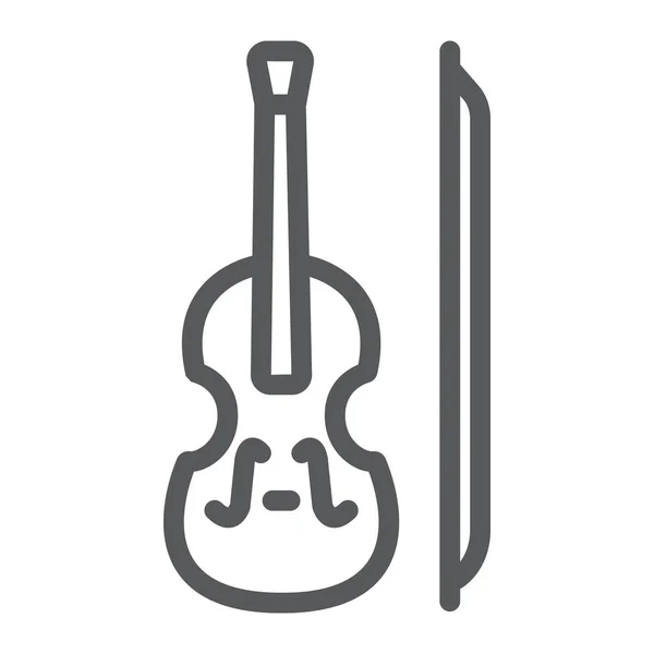 Εικονίδιο γραμμής βιολιού, ημέρα του Αγίου Πατρικίου και μουσική, σύμβολο κλασικού οργάνου, διανυσματικά γραφικά, γραμμικό μοτίβο σε λευκό φόντο, eps 10. — Διανυσματικό Αρχείο