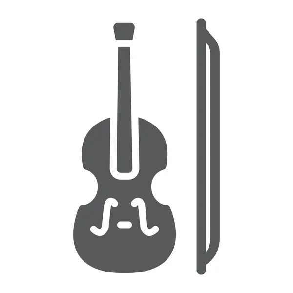 Geigenglyphen-Ikone, Patricks Day und Musik, klassisches Instrumentenzeichen, Vektorgrafik, ein durchgehendes Muster auf weißem Hintergrund, Folge 10. — Stockvektor