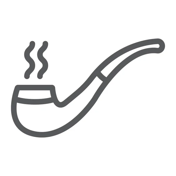 Icono de línea de pipa de fumar, día de San Patricio y retro, signo de pipa de tabaco, gráficos vectoriales, un patrón lineal sobre un fondo blanco, eps 10 . — Vector de stock
