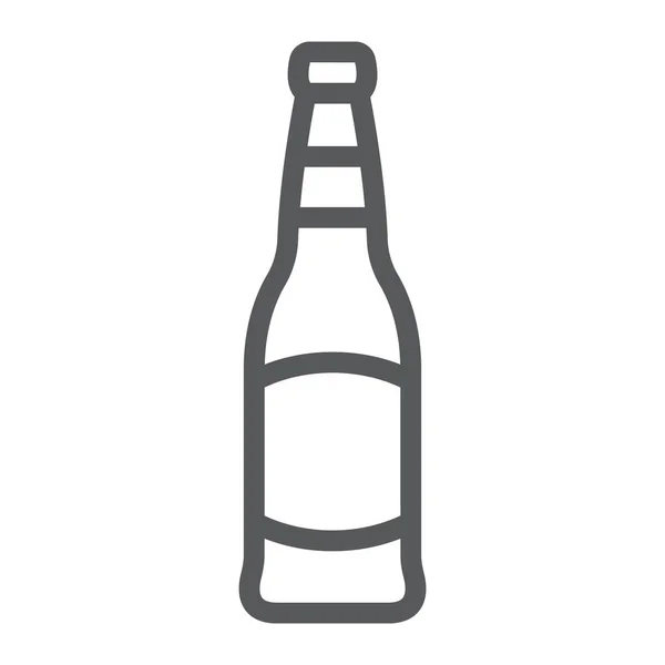 Icono de línea de botella de cerveza, día de San Patricio y alcohol, signo de botella de cerveza de vidrio, gráficos vectoriales, un patrón lineal sobre un fondo blanco, eps 10 . — Vector de stock