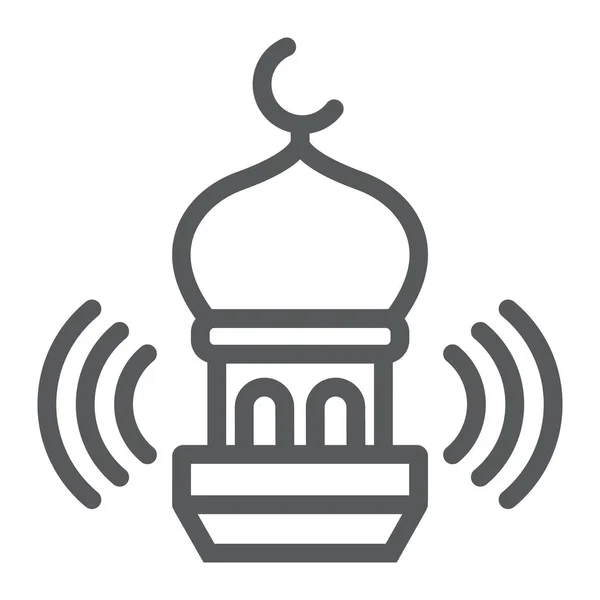 Adhan call line icon, ramadan and religion, mosque sign, vector graphics, a linear pattern on a white background, eps 10. — 스톡 벡터