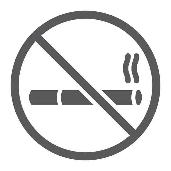 No smoking glyph icon, forbidden and prohibited, no cigarette sign, vector graphics, a solid pattern on a white background, eps 10. — Stock Vector