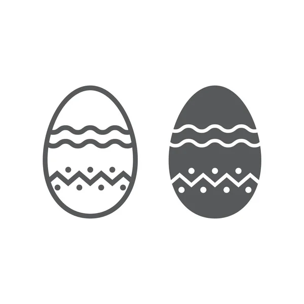 Ligne d'oeuf de Pâques et icône de glyphe, Pâques et vacances, décoration signe oeuf, graphiques vectoriels, un motif linéaire sur un fond blanc, eps 10 . — Image vectorielle