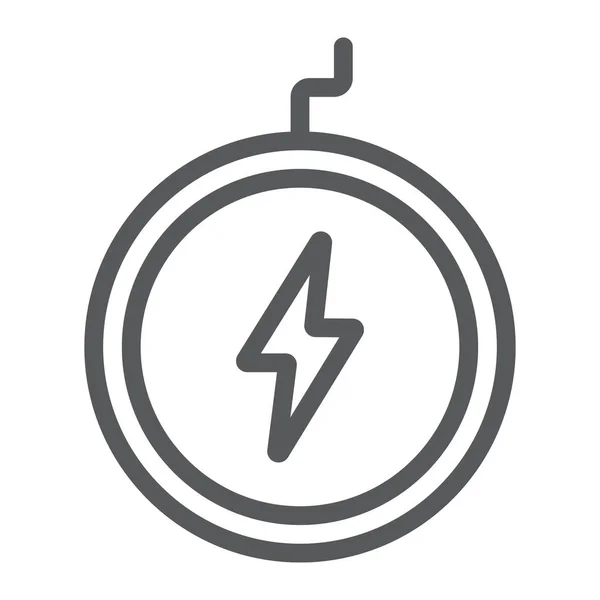 Bezprzewodowa ikona linii ładowarki, technologia i moc, bezprzewodowy znak energii, grafika wektorowa, liniowy wzór na białym tle, eps 10. — Wektor stockowy