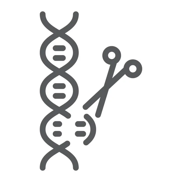 Значок лінії редагування генома, технологія та dna, знак редагування dna, векторна графіка, лінійний візерунок на білому тлі, eps 10 . — стоковий вектор
