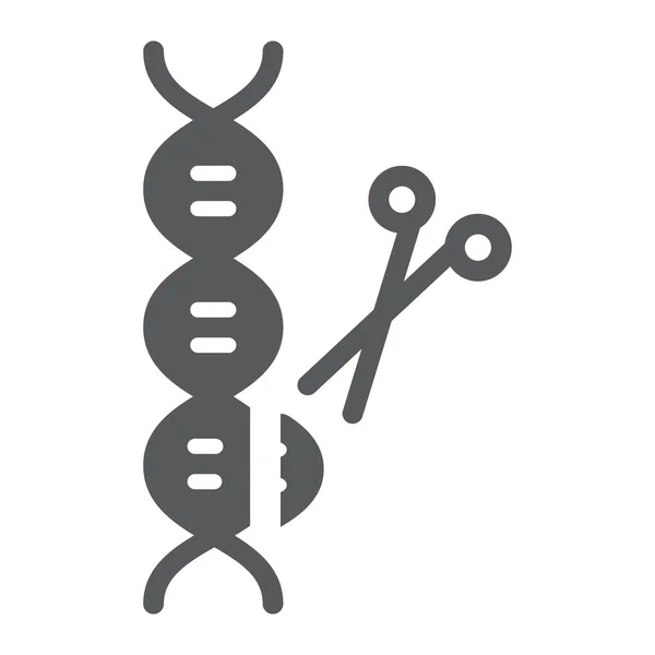 Геном редагування піктограма гліфа, технологія і dna, знак редагування dna, векторна графіка, суцільний візерунок на білому тлі, eps 10 . — стоковий вектор