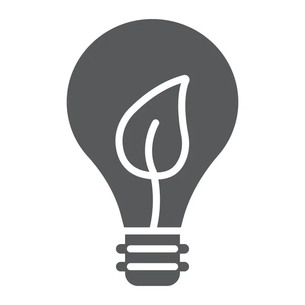 Öko-Energie-Symbol, Technologie und Ökologie, Glühbirne mit Blattzeichen, Vektorgrafik, ein durchgehendes Muster auf weißem Hintergrund, Folge 10. — Stockvektor