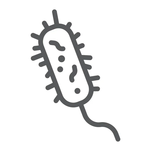 細菌の線のアイコン、ウイルスや微生物、微生物のサイン、ベクターグラフィックス、白い背景に線形パターン、 EPS 10. — ストックベクタ