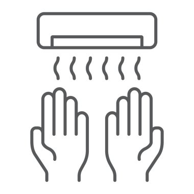 El kurutma makinesi ince çizgi simgesi, yıkama ve hijyen, sıcak tabela, vektör grafikleri, beyaz arka planda doğrusal desen, 10 birim..