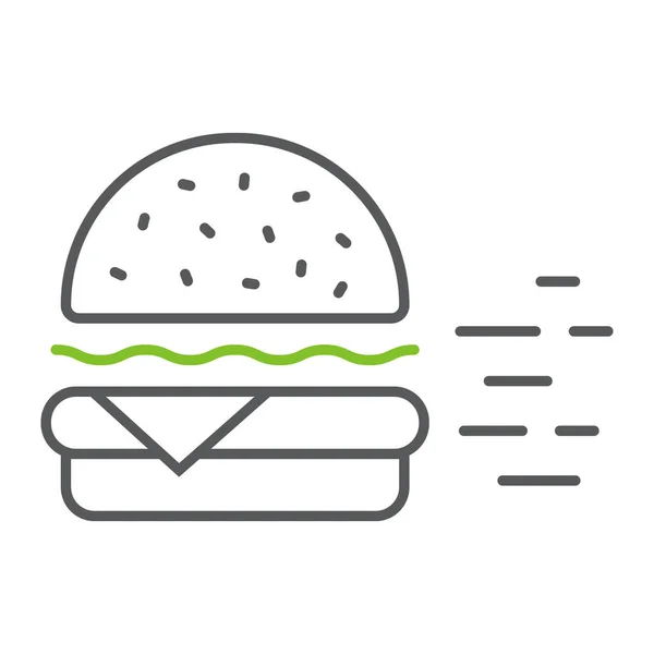 Burger servizio di consegna colore linea icona, ristorante e cibo, espresso segno di consegna, grafica vettoriale, un modello lineare su uno sfondo bianco, eps 10 . — Vettoriale Stock