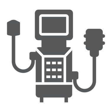 Tıbbi vantilatör simgesi, solunum ve sağlık, oksijen işareti, vektör grafikleri, beyaz arkaplanda katı bir simge, 10 birim.