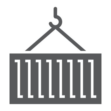 Turna kabı simgesi, lojistik ve dağıtım, vinç kaldırma kabı işaret vektör grafikleri, beyaz arkaplan üzerinde katı bir simge, 10.