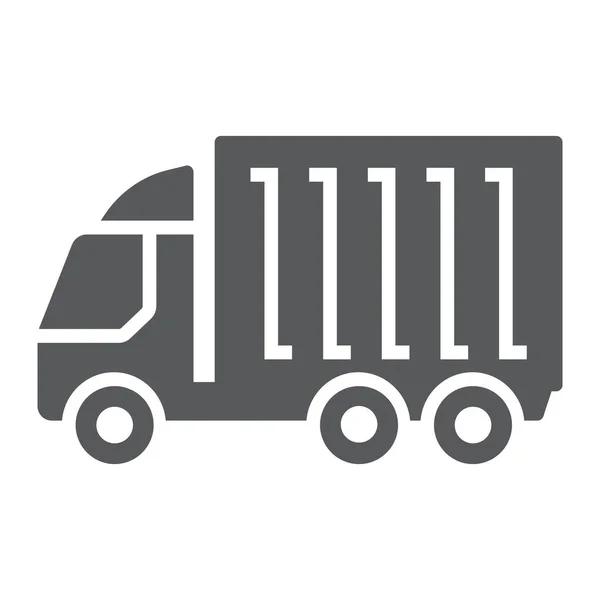 Carico camion icona glifo, logistica e consegna, grafica vettoriale segno camion consegna, un'icona solida su uno sfondo bianco, eps 10 . — Vettoriale Stock
