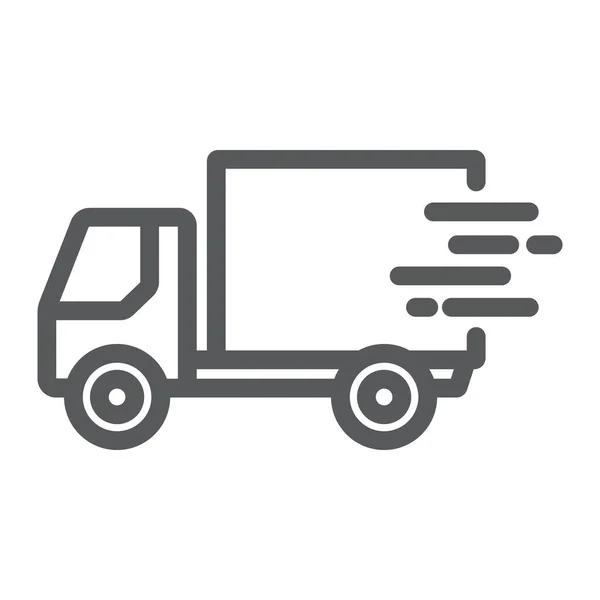 Fast shipping delivery line icon, logistic and delivery, truck sign vector graphics, a linear icon on a white background, eps 10. — Stock Vector