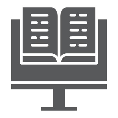 Sanal eğitim sembolü, eğitim ve okul, çevrimiçi öğrenim işareti vektör grafikleri, beyaz arkaplan üzerinde sağlam bir simge, 10.