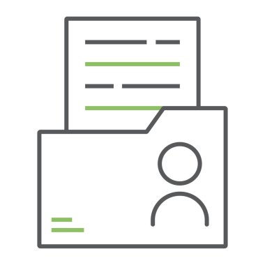 Öğrenci profili renk çizgisi simgesi, eğitim ve okul, dizin işaretli vektör grafikleri olan adam, beyaz arkaplan üzerinde doğrusal bir simge, 10 puan.