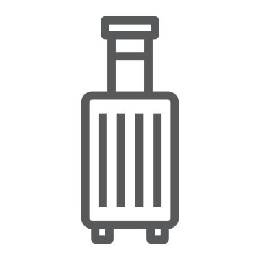 Çanta Şemsiye hattı simgesi, seyahat ve bagaj, bagaj işareti vektör grafikleri, beyaz arkaplan üzerinde doğrusal bir simge, 10.