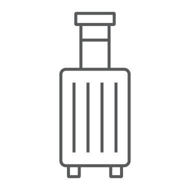 Çanta Şemsiyesi İnce çizgi simgesi, seyahat ve bagaj, bagaj işareti vektör grafikleri, beyaz arkaplan üzerinde doğrusal bir simge, 10.