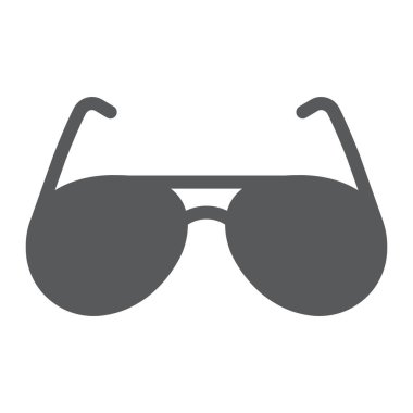 Güneş gözlüğü simgesi, yaz ve plaj, gözlük işareti vektör grafikleri, beyaz arkaplan üzerinde katı bir simge, 10 birim.