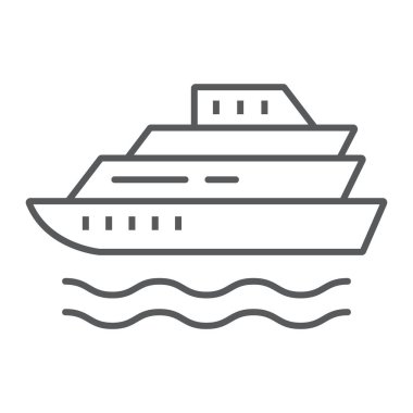 İnce çizgi simgesini, turizmi ve seyahati, hat işareti vektör grafiklerini, beyaz arkaplandaki doğrusal simgeyi,.