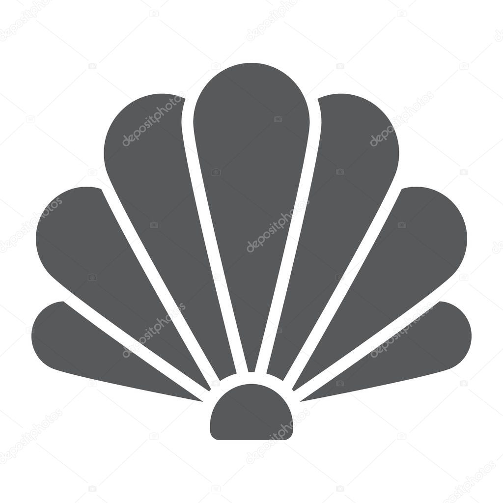 Shell glyph icon, ocean and beach, seashell sign vector graphics, a solid icon on a white background, eps 10