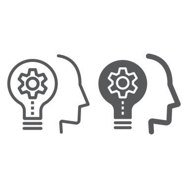 Yetenek Geliştirme çizgisi ve simge simgesi, eğitim ve okul, fikir işareti vektör grafikleri, beyaz arkaplan üzerinde doğrusal bir simge, 10.