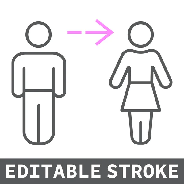 Gender transition color line icon, lgbt und pride, gender change sign vektorgrafik, editierbares Strich-lineares Symbol, Folge 10. — Stockvektor