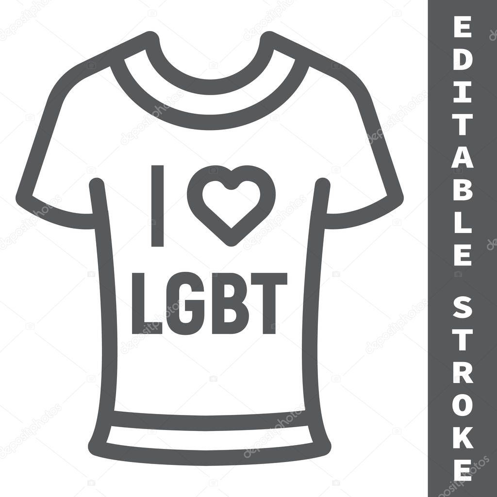 Lgbt T Shirt Line Icon Lgbt And Heart Lgbt Print Sign Vector Graphics Editable Stroke Linear Icon Eps 10 Premium Vector In Adobe Illustrator Ai Ai Format Encapsulated Postscript Eps Eps Format
