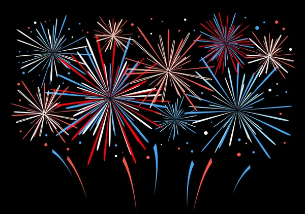 Fuegos artificiales de vacaciones vectoriales — Vector de stock