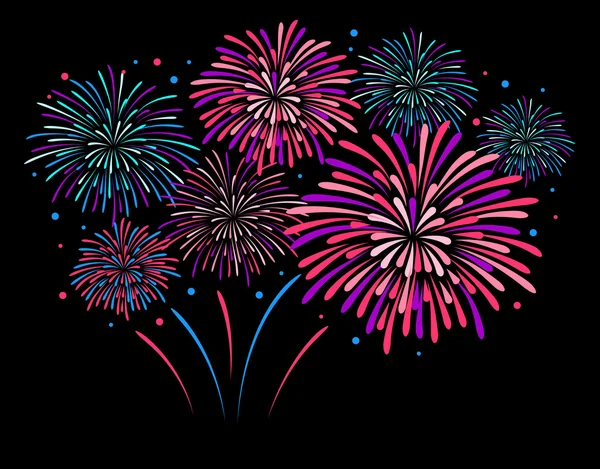 Fuegos artificiales de vacaciones vectoriales — Vector de stock