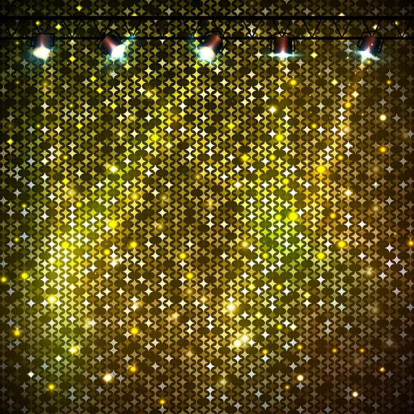 Disko soyut altın neon arka plan — Stok Vektör