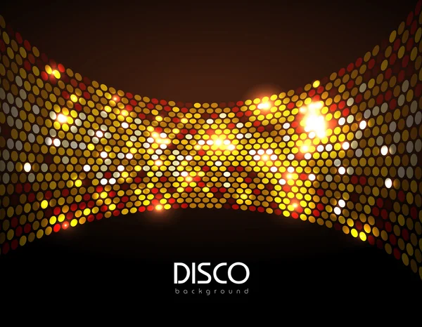 Disco abstrakte goldene Neon Hintergrund — Stockvektor