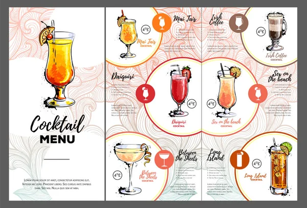 Cocktailkaart ontwerp — Stockvector