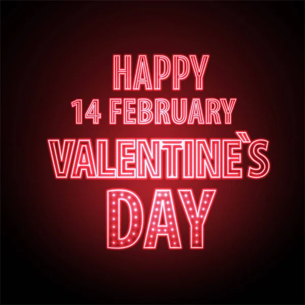 Leuchtreklame. happy valentine 's day typography background. — Stockvektor