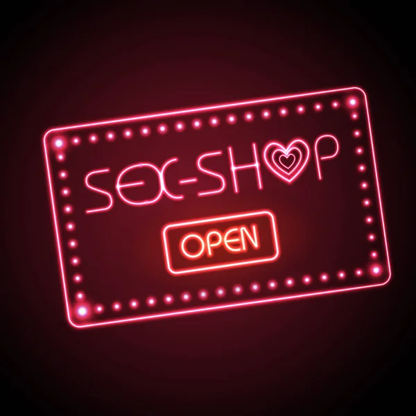 Szex shop Neonfény — Stock Vector