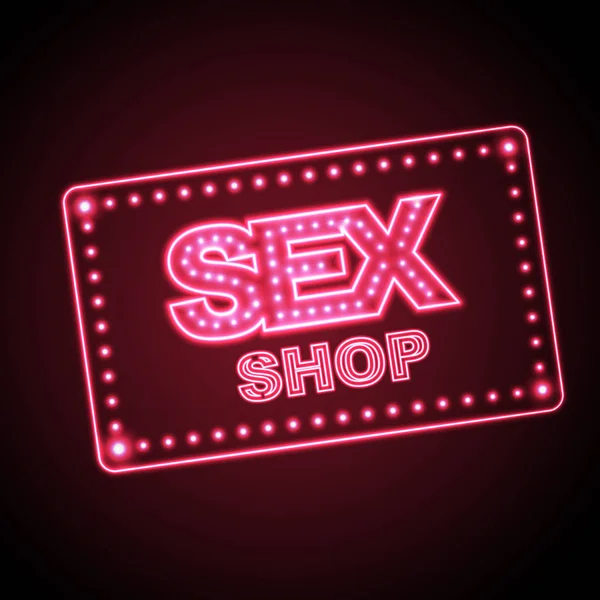 Sex shop neon tegn – Stock-vektor