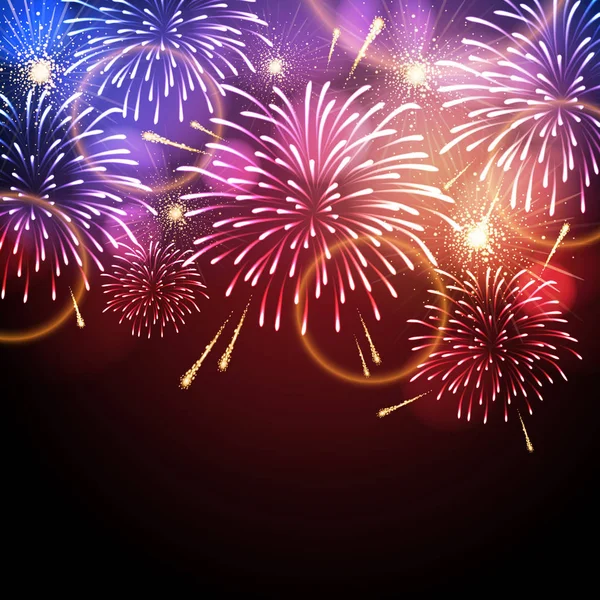 Fuochi d'artificio delle feste vettoriali. Giorno di indipendenza — Vettoriale Stock